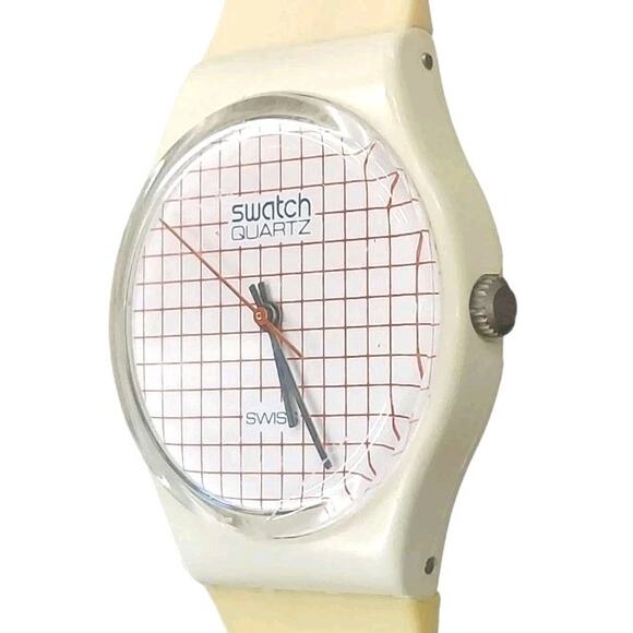 Vinrage Swatch Watch TENNIS GRID GW100 1983 Standard Gents Rare Swiss Quartz - Picture 3 of 6